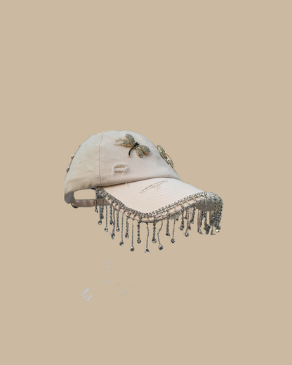 Jewelled Rose Beige Cap