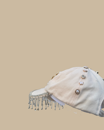 Jewelled Rose Beige Cap